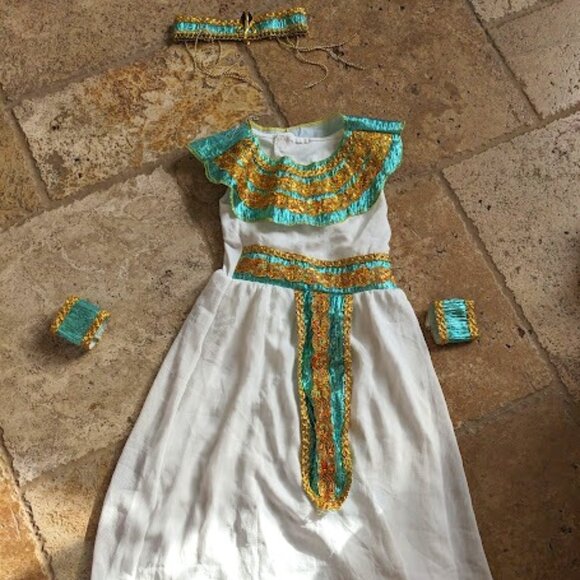 DELUXE EGYPTIAN CLEOPATRA GIRLS COSTUME SIZE 8-10 - Picture 2 of 2